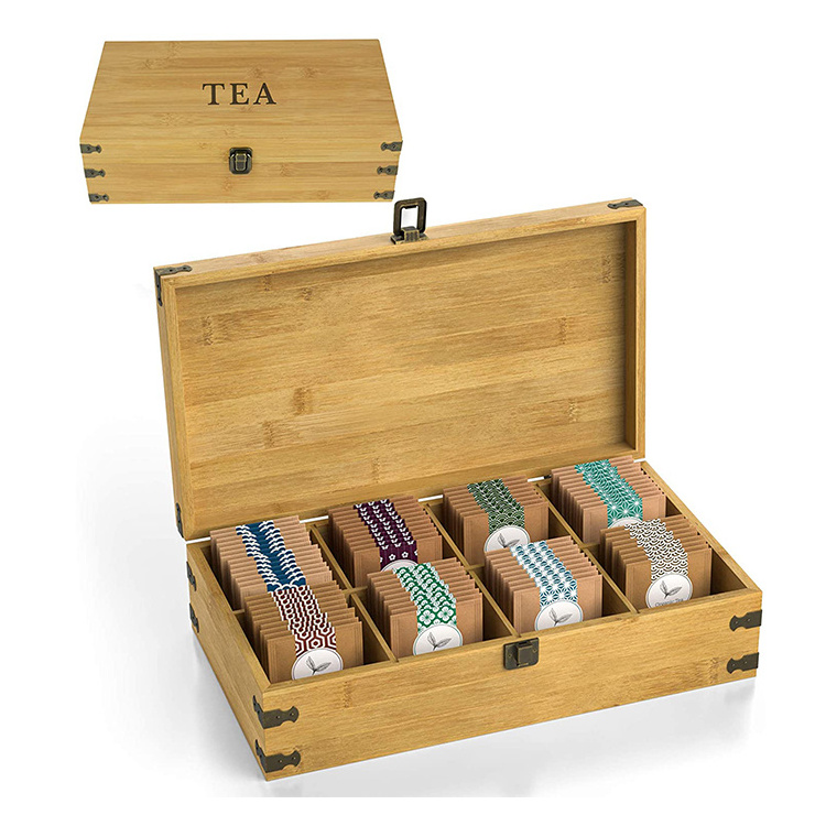 Newell Wholesale Natural Handmade Buy Gift Storage Packaging Separate Parts Wooden Tea Box With Custom Logo