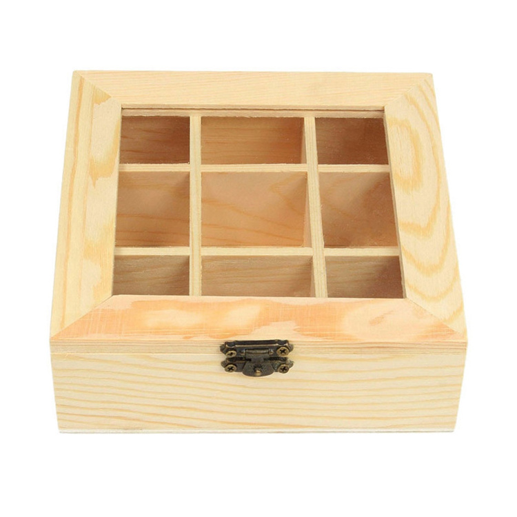 Newell Wholesale Natural Handmade Buy Gift Storage Packaging Separate Parts Wooden Tea Box With Custom Logo