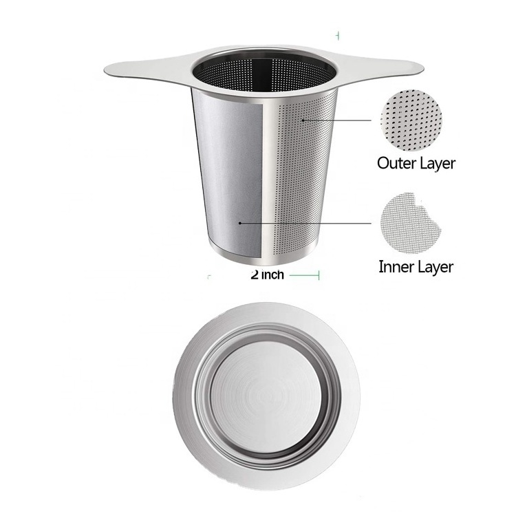 Single-Cup Loose Leaf Tea Infuser  Extra Fine Herbal Tea Steeper and Strainer Filter Mesh Stainless Steel Tea Infuser