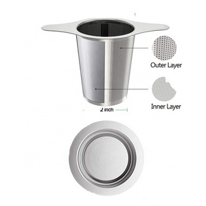 Single-Cup Loose Leaf Tea Infuser  Extra Fine Herbal Tea Steeper and Strainer Filter Mesh Stainless Steel Tea Infuser