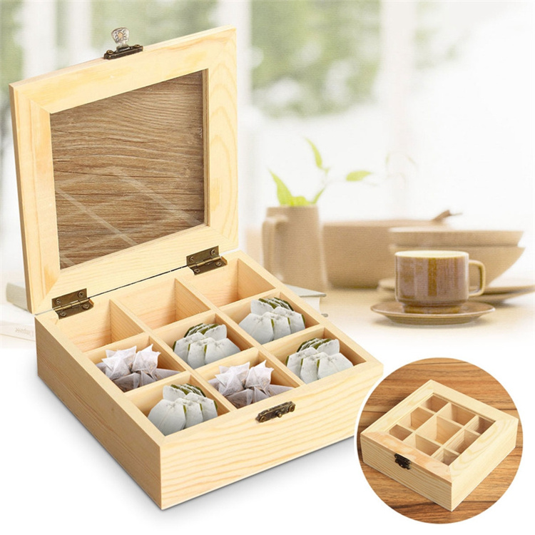 Newell Wholesale Natural Handmade Buy Gift Storage Packaging Separate Parts Wooden Tea Box With Custom Logo