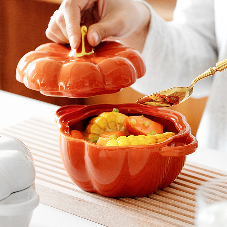 NEWELL ceramic bowl pumpkin cup household kitchen children's soup bowl Steamed