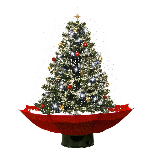 5.5' Feet Led Lighted Musical Snowing Christmas Tree with Umbrella Base and 25 Songs