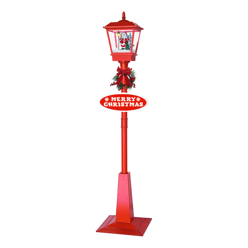 Christmas street lamp post faro de navidad playing musics merry Christmas lamp post