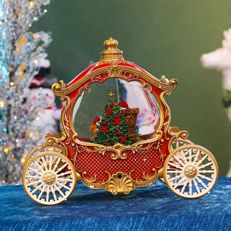 Christmas LED Lantern Lamp Lights Kids Luminous Gifts Pumpkin Carriage Music Box