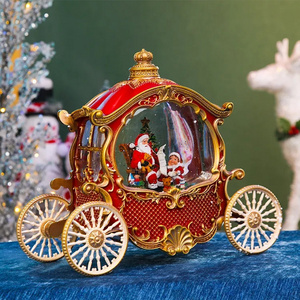 Christmas LED Lantern Lamp Lights Kids Luminous Gifts Pumpkin Carriage Music Box