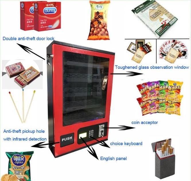 Restaurant use Small mini vending machine for snack cigarette drink food