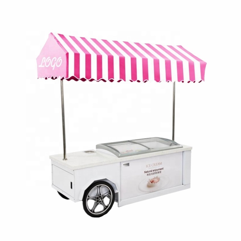 Mini mobile electric hot dog cart ice cream breakfast food cart for sale