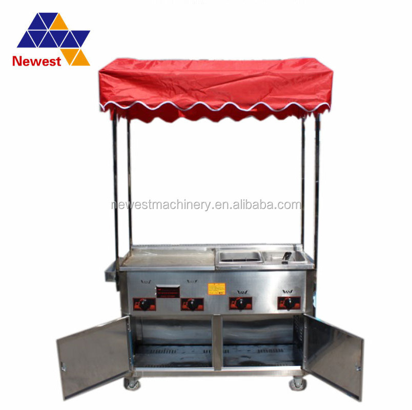 Stainless steel Food commercial mobile grill cart,mobile crepe carts