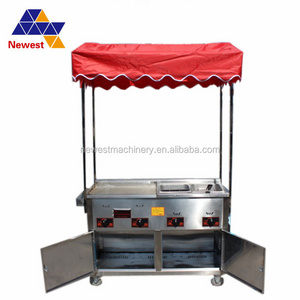 Stainless steel Food commercial mobile grill cart,mobile crepe carts