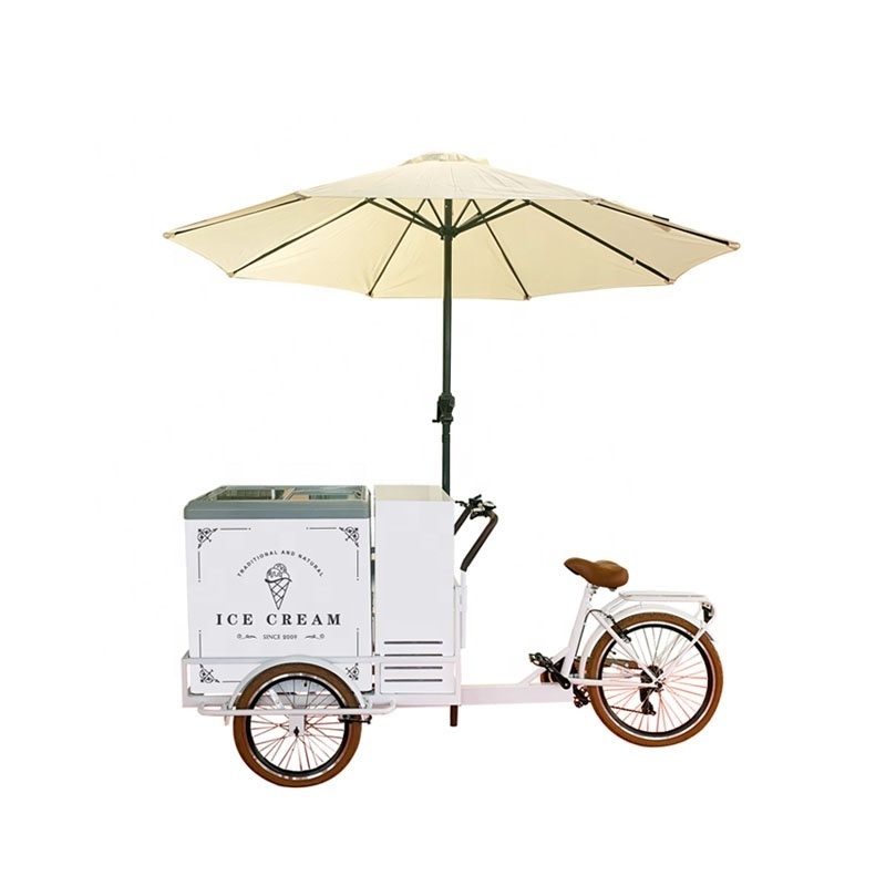 2023 New Sunshade Ice Lolly Trike With Freezer Ice Pop Vending Bike Ice Cream Tricycle