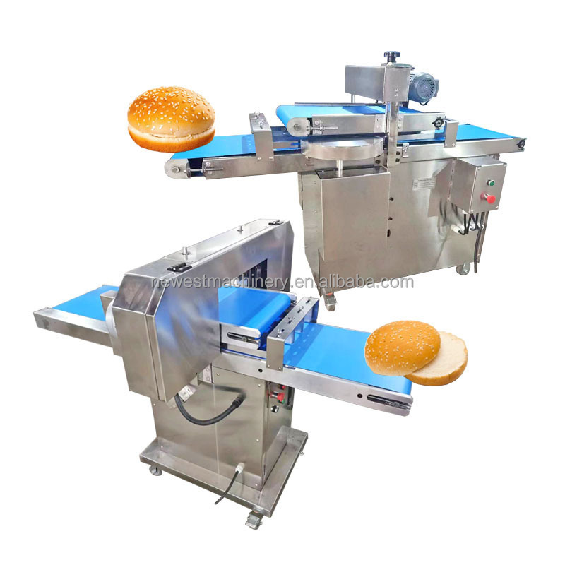 Automatic Hotdog Hamburger Bun Half-Cutting Machine Slice Bread Making Machine