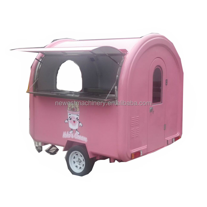 Mobile Kitchen Pizza BBQ Fast Food Trailer Fully Equipped Airstream Mobile Remorque Ice Cream Food Truck for Sale in USA