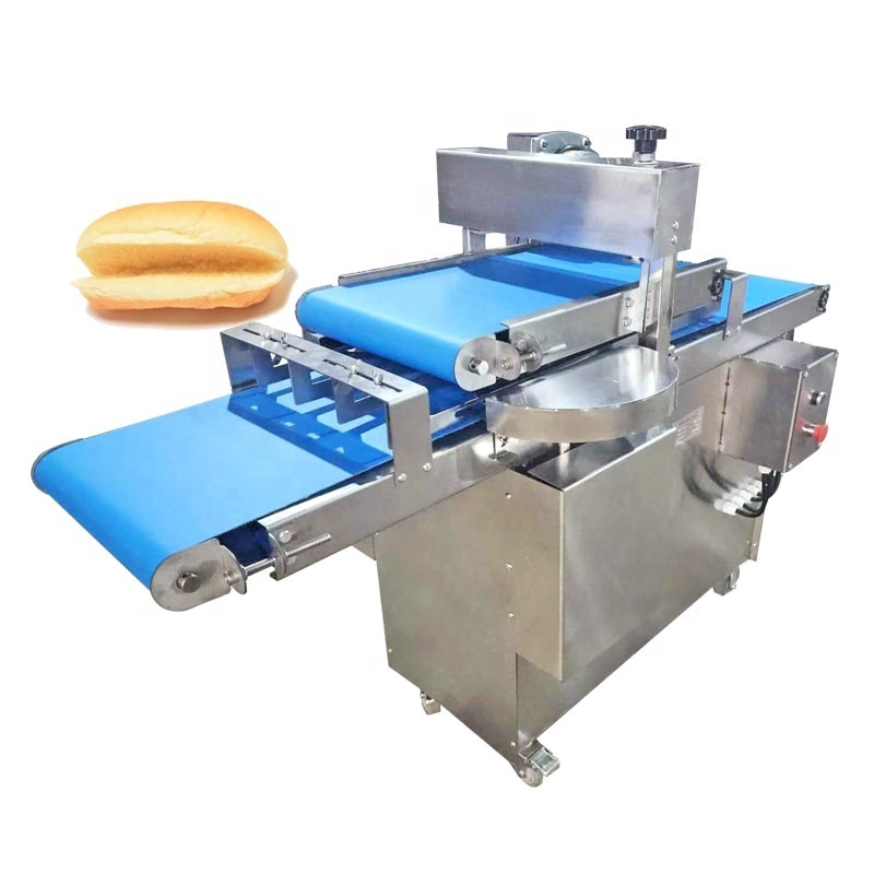 Automatic Hotdog Hamburger Bun Half-Cutting Machine Slice Bread Making Machine