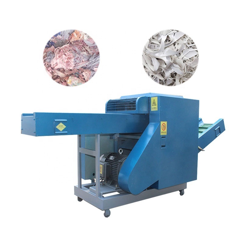 Professional Mobile Textile Shredder With Conveyors For Waste Fishnet Clothing Scraps