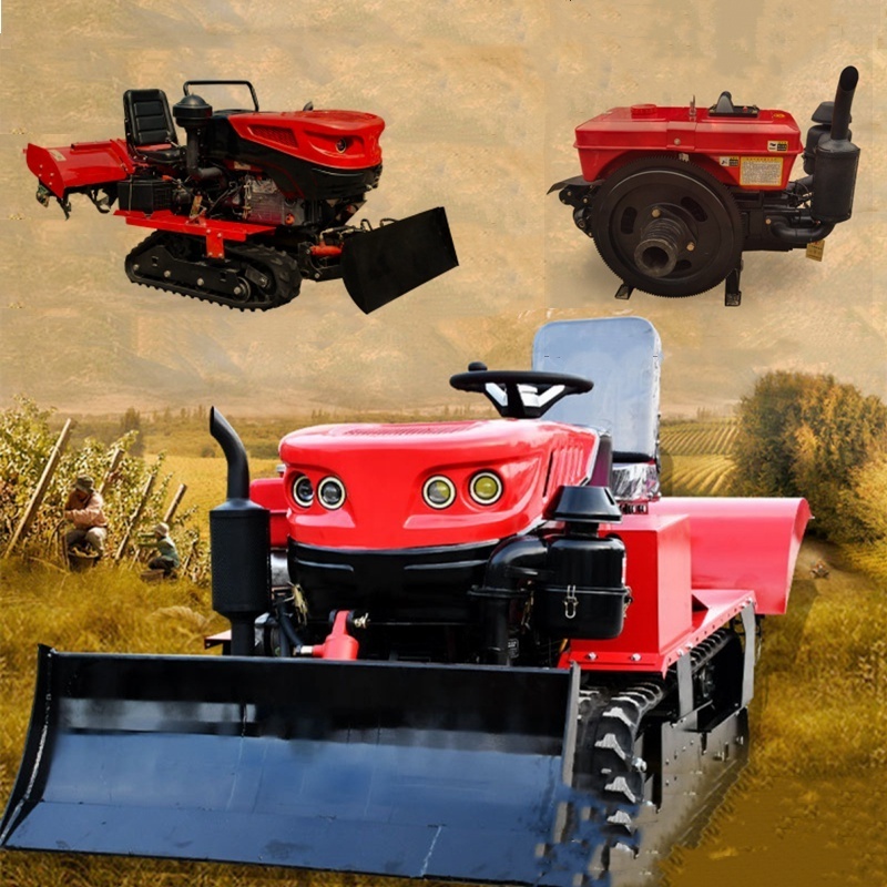 Beautiful Design With Disc Mower	With Backfilling Machine/Weeding Wheel Small Crawler Tractor With Five Free Farm Tools