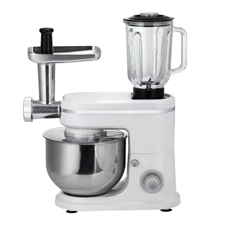 Automatic 3 IN 1 Stand Dough Kneading Egg Whisker Mixer Cake Flour Batter Food Mixing Machine Mincing Crush Meat Fruit Desktop