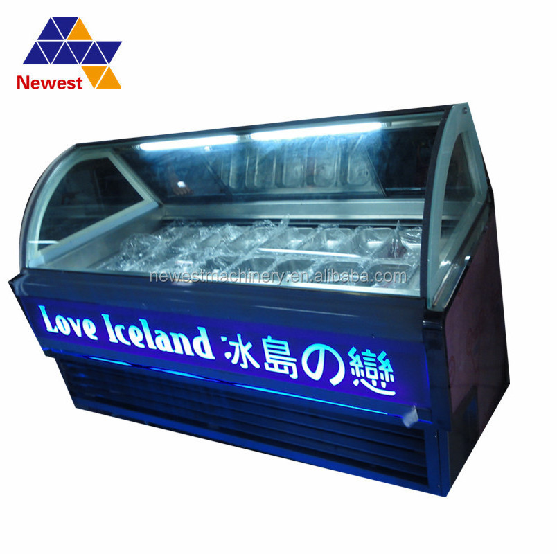 180L ice cream display showcase Cold Food Refrigerated deep freezer for icecreams