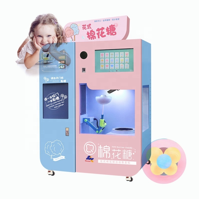 New Energy Cotton Candy Dessert Vending Machine Multi Flavors Flower Automatic Cotton Candy Vending Machine