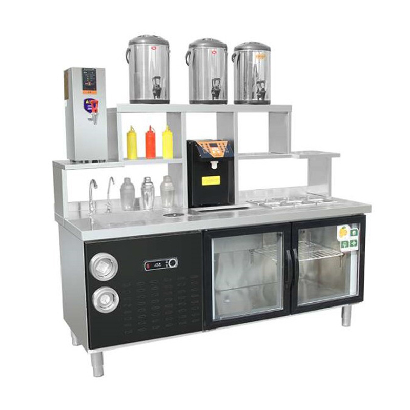 Restaurant Stainless Steel Bubble Tea Work Station/Bar Cocktail Station Counter with Top Bench