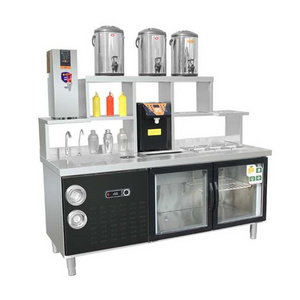 Restaurant Stainless Steel Bubble Tea Work Station/Bar Cocktail Station Counter with Top Bench