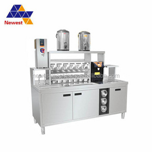 Stainless Steel Bar Equipment Work Table Cabinet with Sink/Restaurant Cocktail/Wine Station for Milk Tea Shop Factory