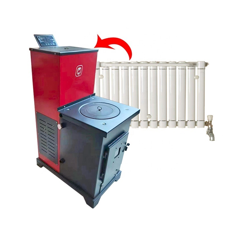 Wood Biomass Pellet Heating Boilers Water Circulation Stove With Radiator And Floor Heating Joint