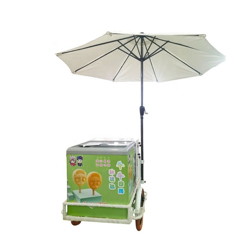 2023 New Sunshade Ice Lolly Trike With Freezer Ice Pop Vending Bike Ice Cream Tricycle