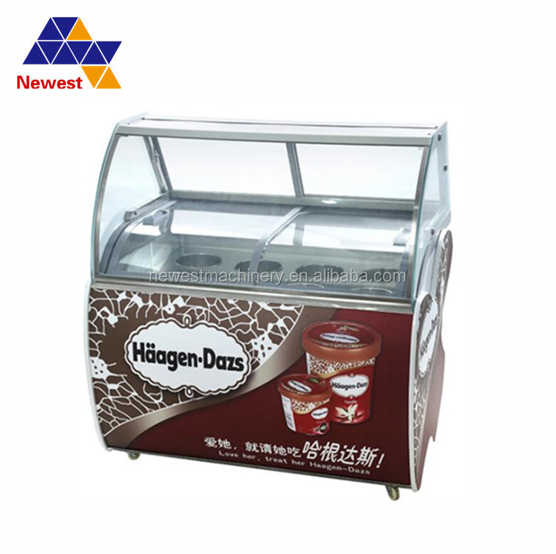 180L ice cream display showcase Cold Food Refrigerated deep freezer for icecreams