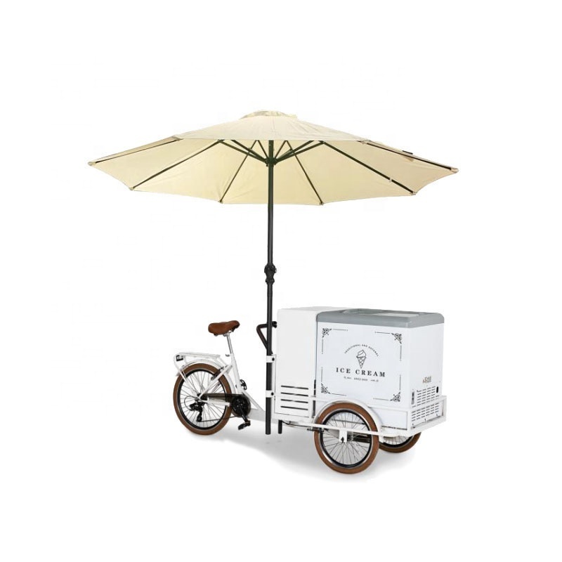 2023 New Sunshade Ice Lolly Trike With Freezer Ice Pop Vending Bike Ice Cream Tricycle