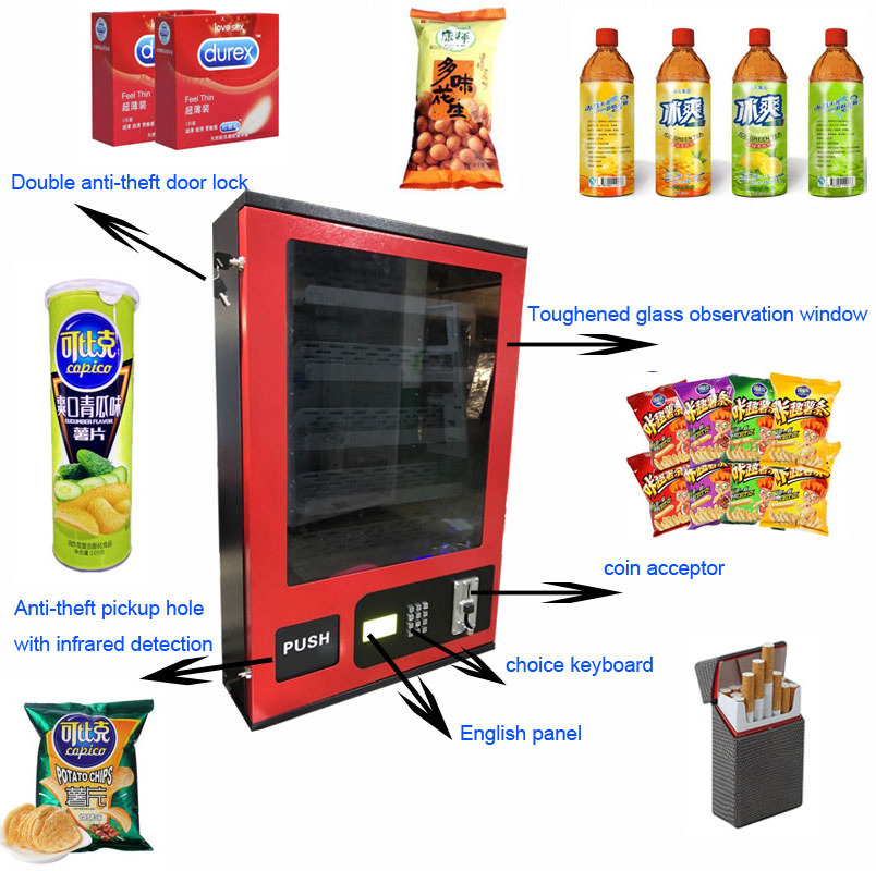 Wall mounted with LED stationery vending machine,mini pen vending machine