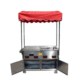 Griddle machine push cart.,stainless steel food push cart,tornado potato food cart