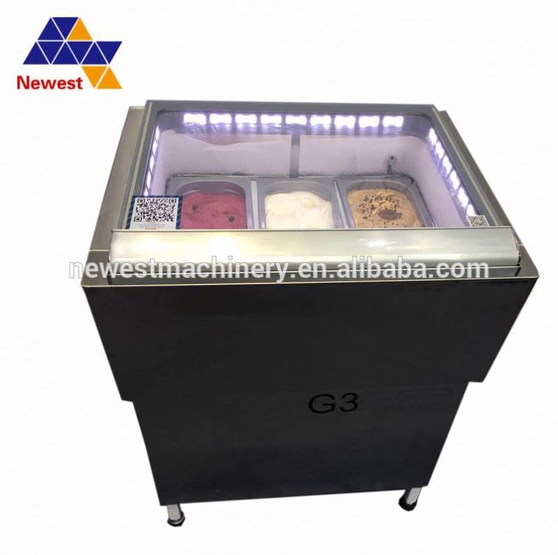 Table top 3 4 6 pans mini small ice cream freezer/gelato display freezer