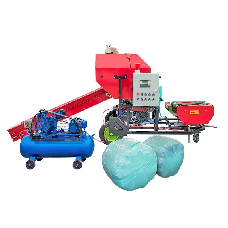 Bottom Price Grass Fodder Baler Packer Round Silage Hay Bale Making Machine