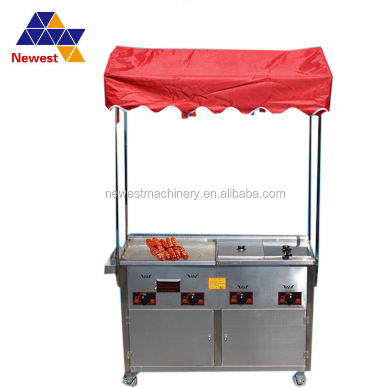 Griddle machine push cart.,stainless steel food push cart,tornado potato food cart