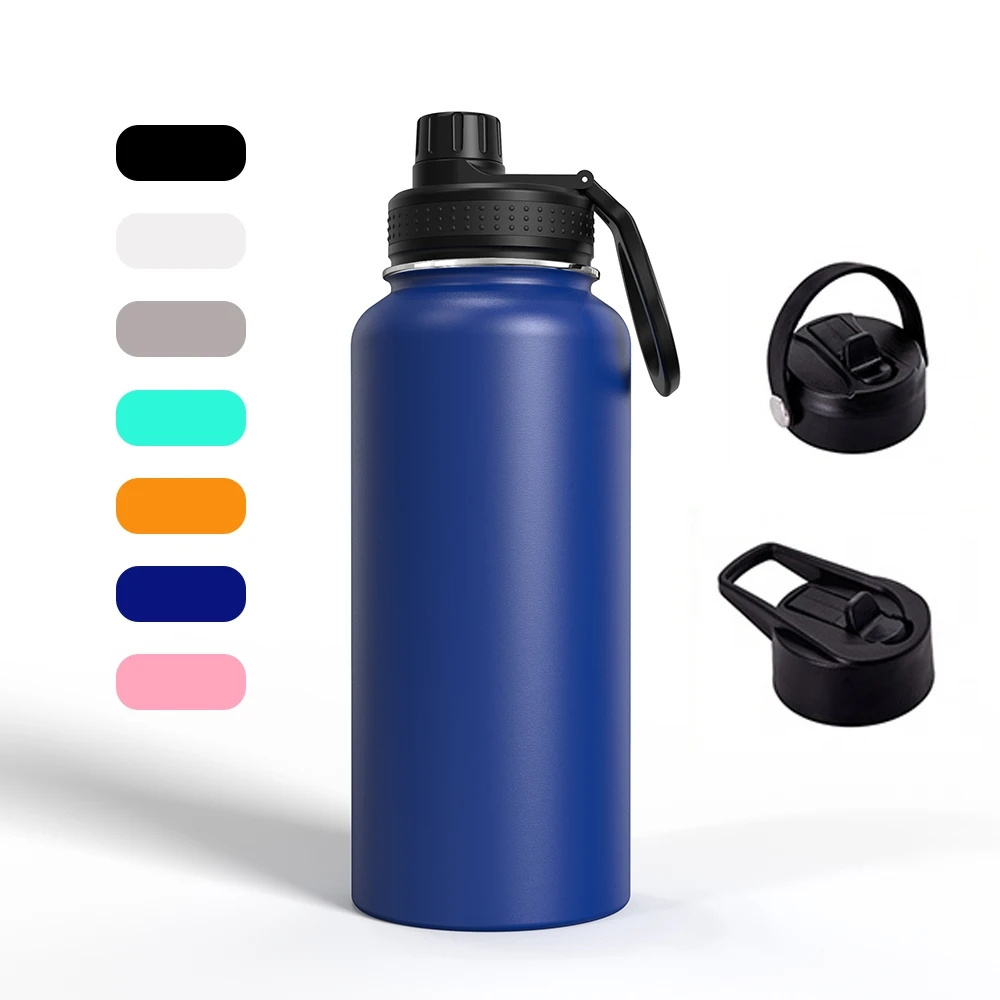 24 32 20 32 40 64 oz 1l Metal Stainless Steel termos Hot waterbottle 1 L Water Bottles With Straw And Handle