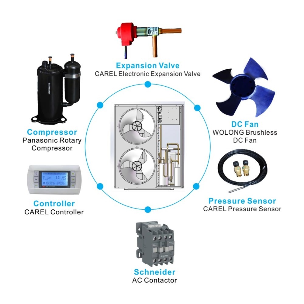 Popular Design Aquark Multi Zone Mini Split 12V Water Heater For Swimming Pool Heat Pump Inverter