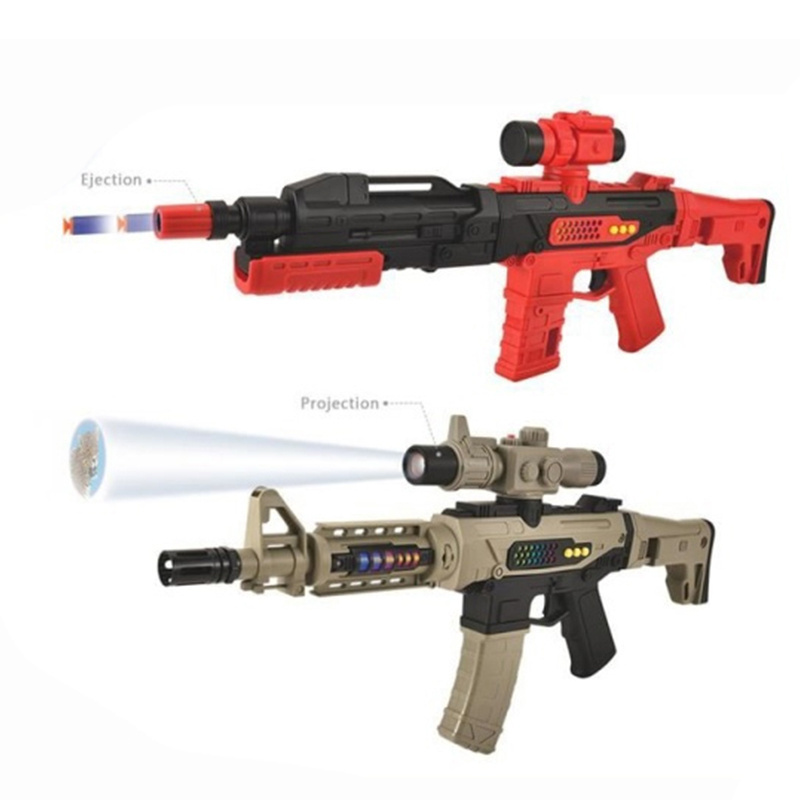 Diy Magnetic assembled gun with projection Sounds And Flash electric soft Bullet Gun Toy Set plastic toys gun for kids