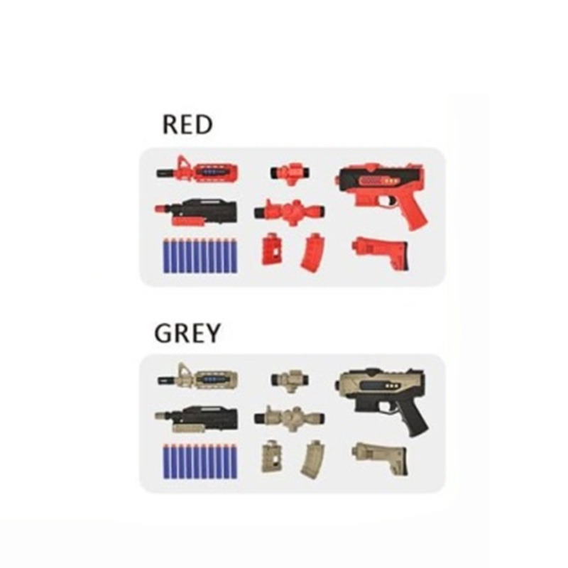 Diy Magnetic assembled gun with projection Sounds And Flash electric soft Bullet Gun Toy Set plastic toys gun for kids