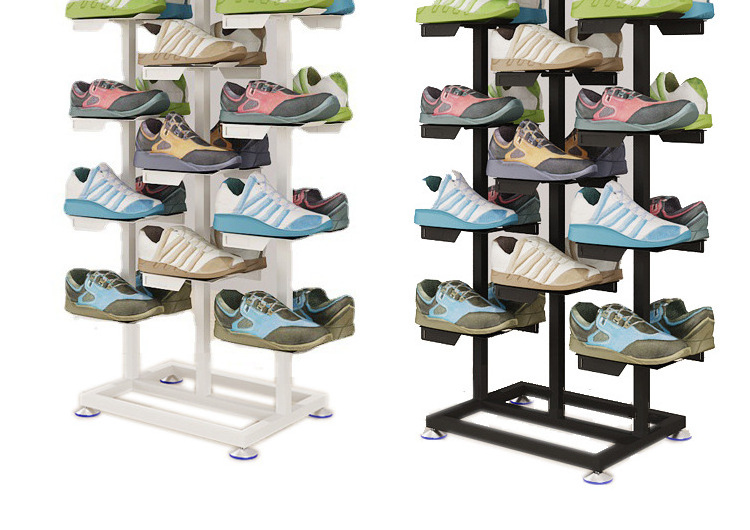 Custom Commercial Double Side Shop Shoe Rack Floor Middle Island Sneaker Display Sport Shoe Shelf for Store