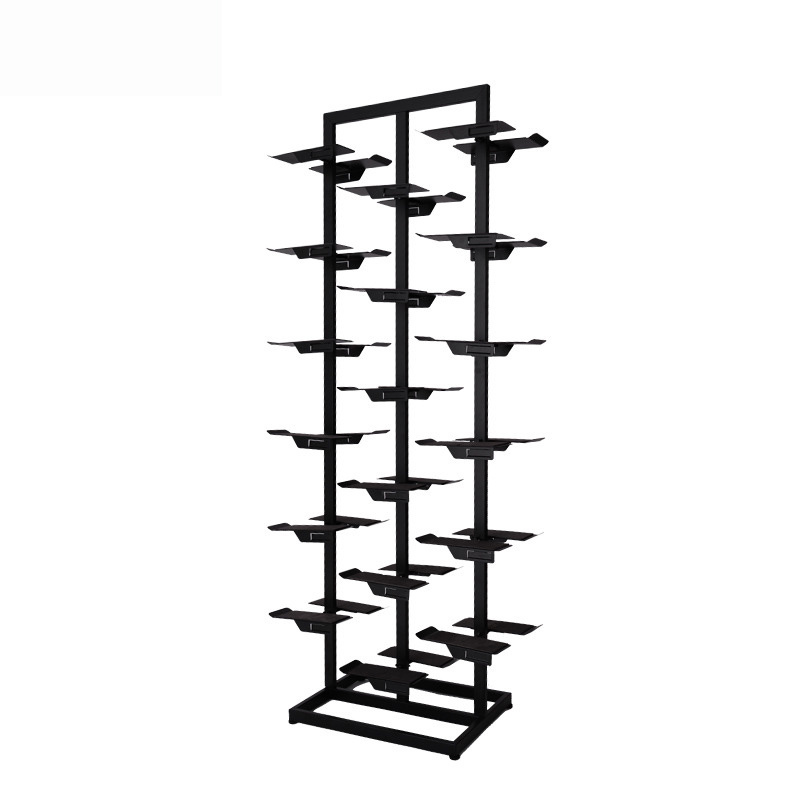 Custom Commercial Double Side Shop Shoe Rack Floor Middle Island Sneaker Display Sport Shoe Shelf for Store