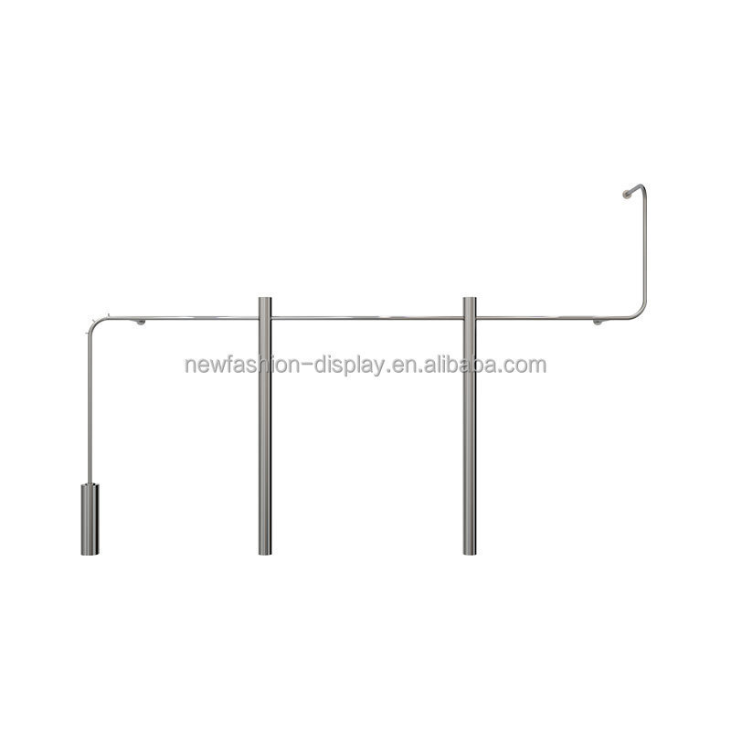 Stainless Steel Hanging Garment Rack Coat Hanger Stand Clothes New Design Clothing Display on Wall Z Rack Clothing Rack