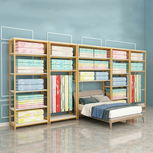 China Factory Custom Home Textile Shop Fixture Bedding Store Shelves Quilt Stands Pillow Showcase Blankets Display Rack