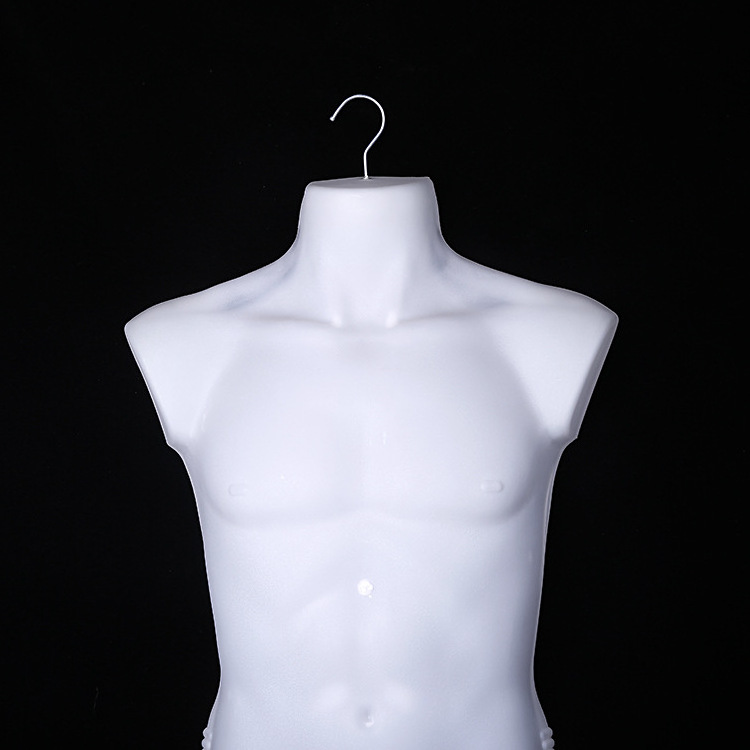 Wholesale Plastic Half-Body Male Mannequin Torso Men's Swimwear Suitcase Hanging Rack For Clothing Store Display