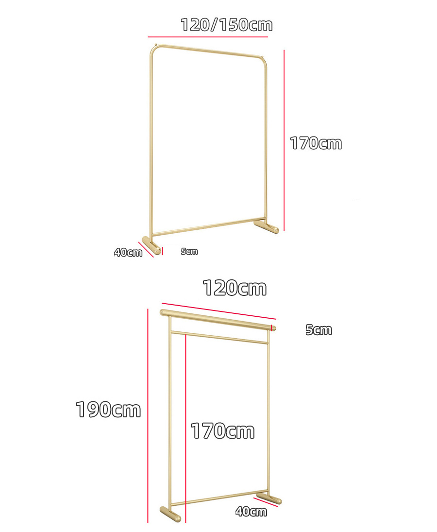 Wholesale Round Garment Stainless Steel Gold Clothes Stand Clothing Retail Rack with Shelves