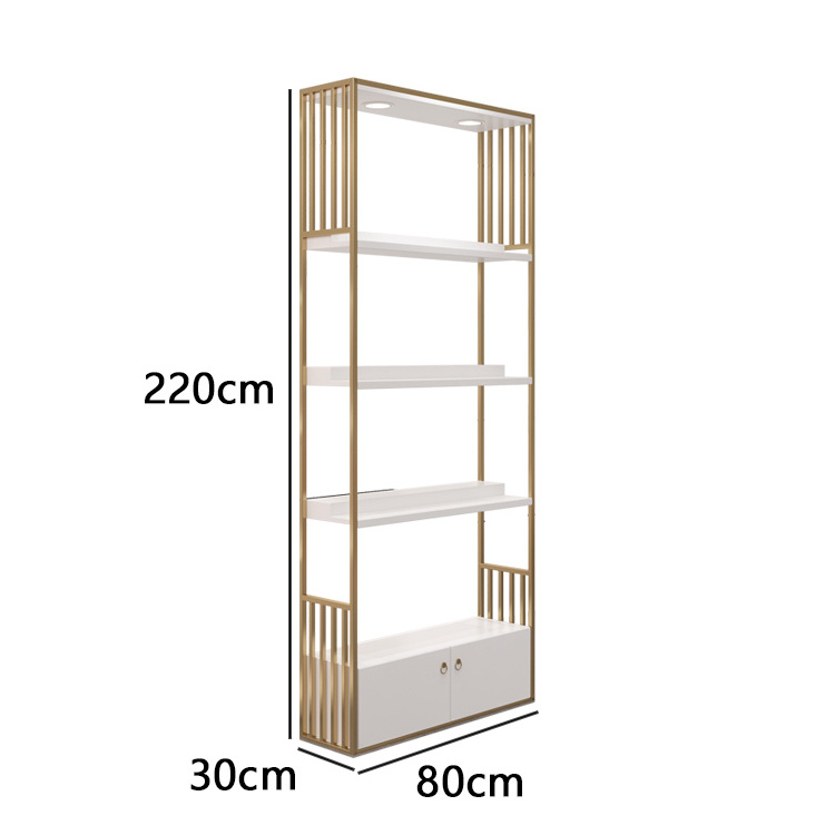 High Quality Customized Modern Metal Bag Shelves Bags Display Showcase Boutique Stainless Steel Led Shoe Shelf