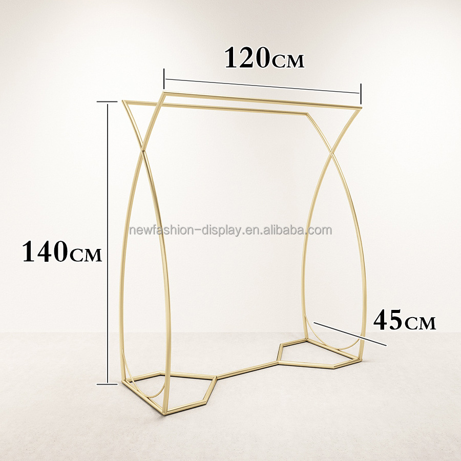 Boutique Double Rod Clothing Garment Rack Luxury Wedding Dresses Clothes Stand for Clothing Store Shelves