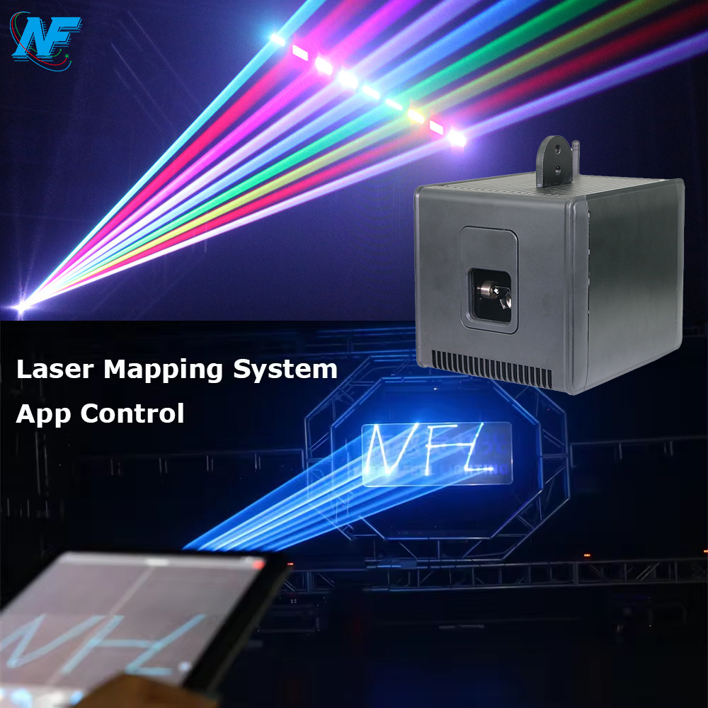 NF Laser 3W 4W LaserCube Plug and Play Battery Powered APP Control RGB Animation Text Laser Light Projector