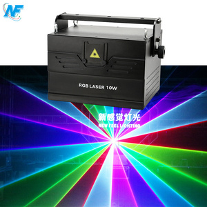 high power ILDA control dj party Animation 10W RGB full color Stage laser Light Christmas Night Disco Club rave Laser Lights