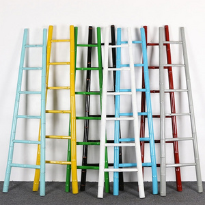 Children Play Ladder Hanging Blanket Rack Shelf Towel Ladder Bamboo